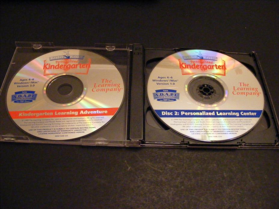 Reader Rabbit Personalized Kindergarten PC 2 CD The Learning Company Windows Mac