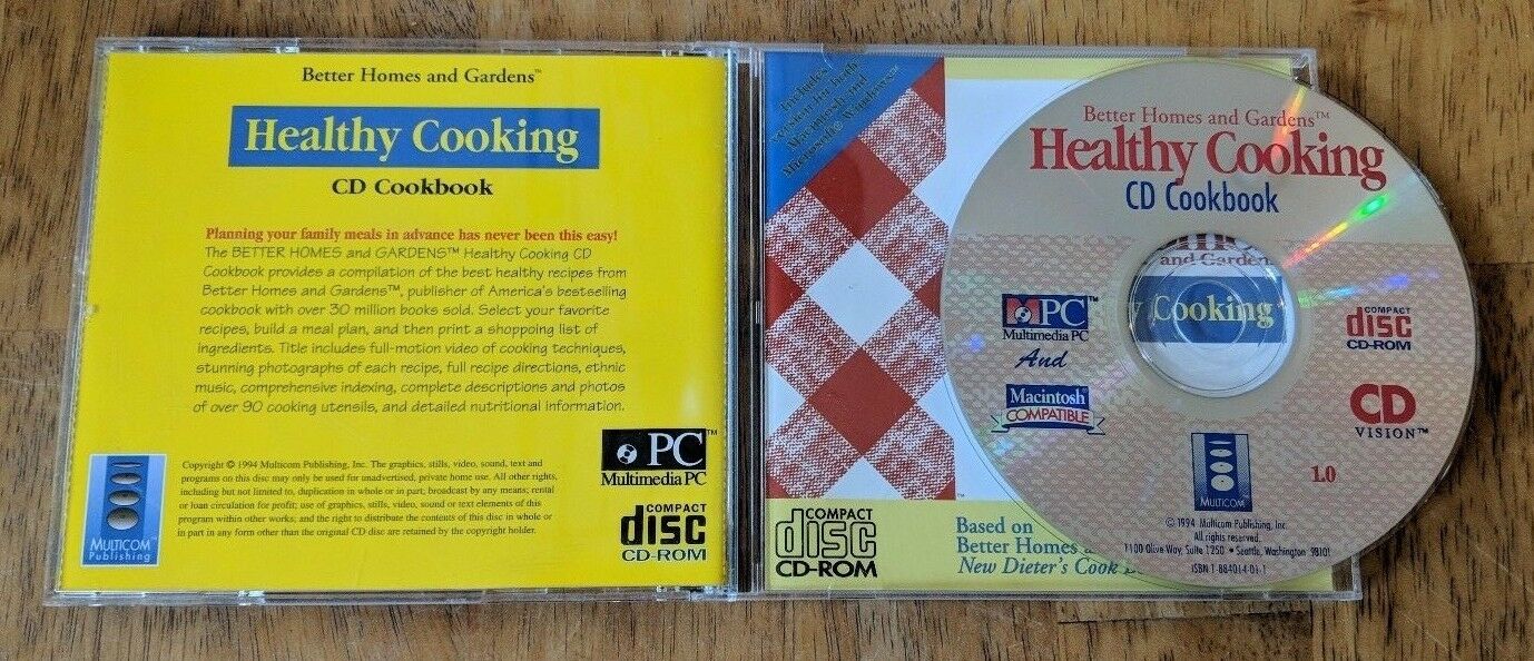 Better Homes And Gardens Healthy Cooking CD-ROM Cookbook PC & Macintosh 1994