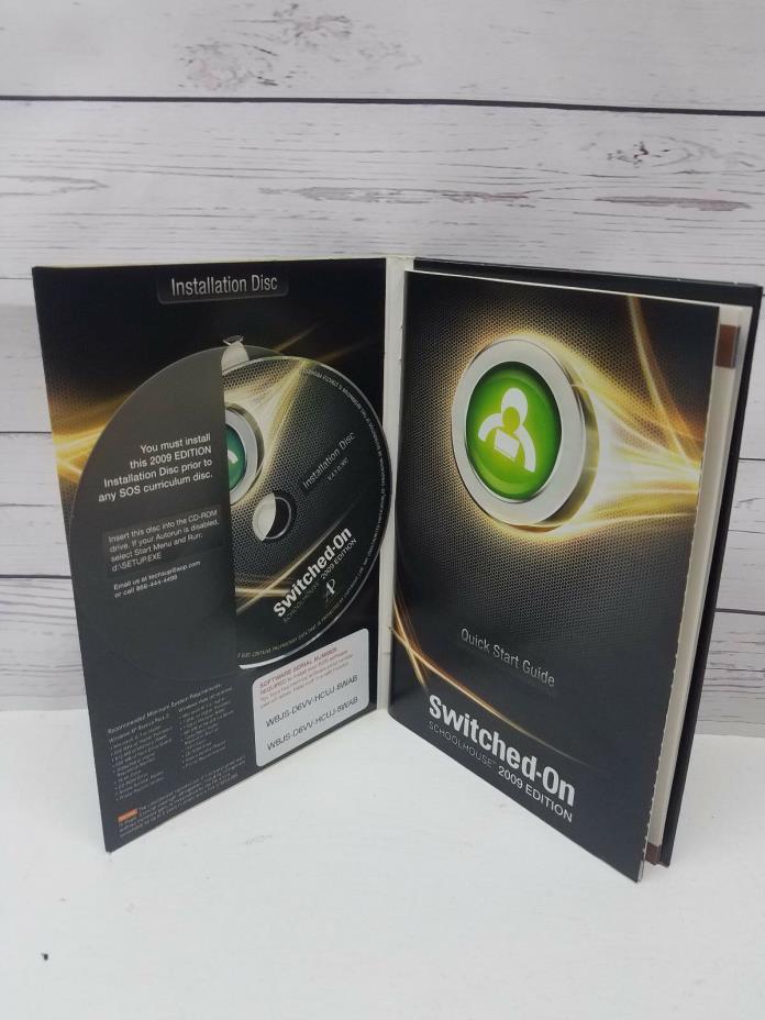 Switched On Schoolhouse 2009 Edition Installation Disc With Number