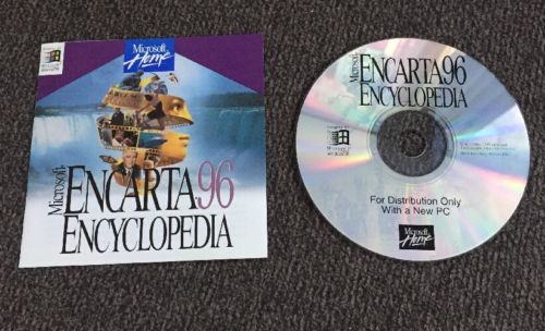Encarta 96 Encyclopedia Microsoft CD-ROM for Windows 95 - CD and Booklet