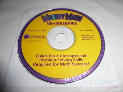 Mighty Math: Number Heroes - PC CD Computer Software Disc Only Edmark Win Mac