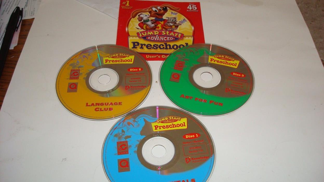 Jump Start Advanced Preschool CD-ROM 3 Disc Set Ages 2-4 Windows/MacIntosh