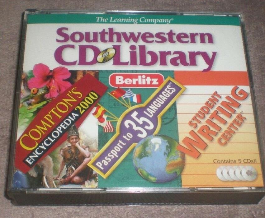 5 CD ROM SET - BERLITZ  SOUTHWESTERN CD LIBRARY PASSPORT TO 35 LANGUAGES & MORE