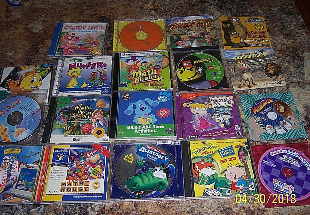 Mixed Lot 20 EARLY LEARNING EDUCATION Windows Mac CD-ROM, DVD'S & MUSIC CD'S