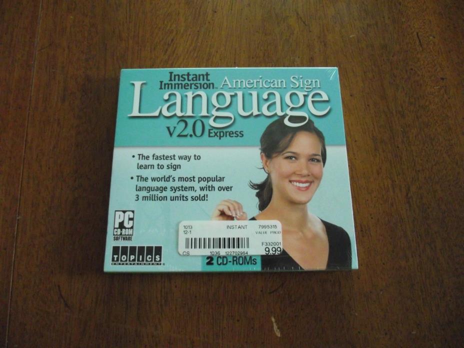 Instant Immersion V 2.0 American Sign Language PC CD ROM ASL brand new