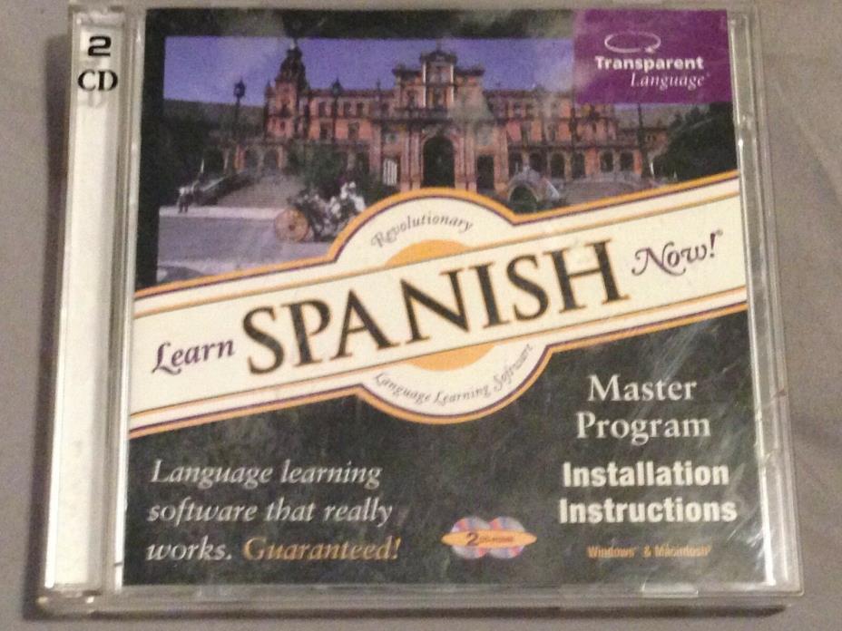 Learn SPANISH Now! Master Program CD-ROM Windows/Mac RARE