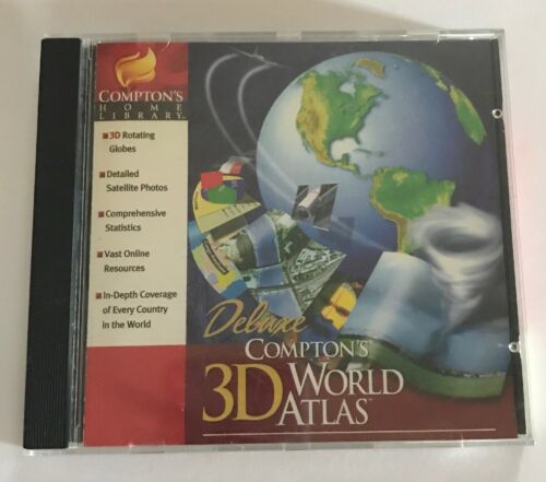Comptons 3D World Atlas Computer CD DELUXE The Learning Company Windows 95