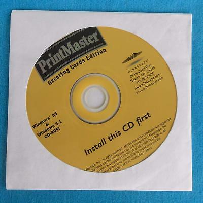 Vintage ~ PrintMaster GREETING CARDS EDITION CD ~ Windows 95 & 3.1 CD-ROM