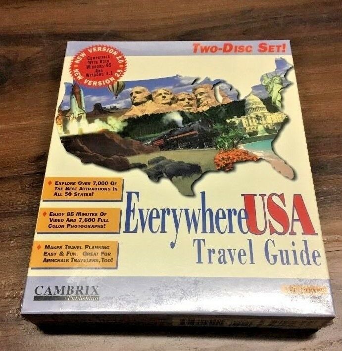 Vintage Everywhere USA TRAVEL GUIDE 1995 Big Box Factory Sealed By CAMBRIX NEW!