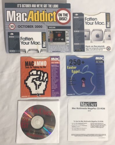 Lot Of (5) MACADDICT & MACUSER Magazine Apple Macintosh Mac CD-ROM Disc Software