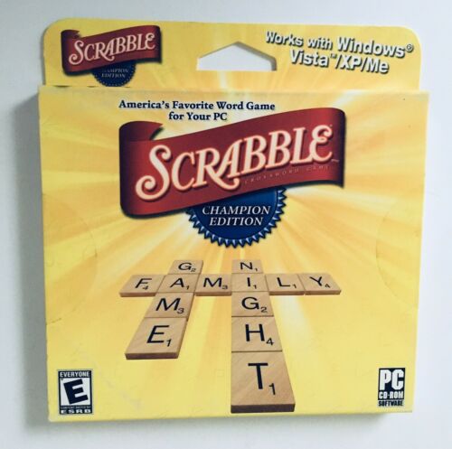 Scrabble Champion Edition PC CD-ROM Computer Game 2008 Windows XP Vista Me NOS