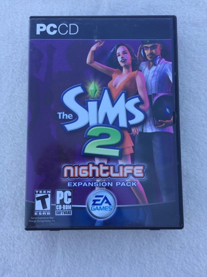 The Sims 2 Nightlife Night Life Expansion Pack 2 CD PC Video Game Rated T Teen