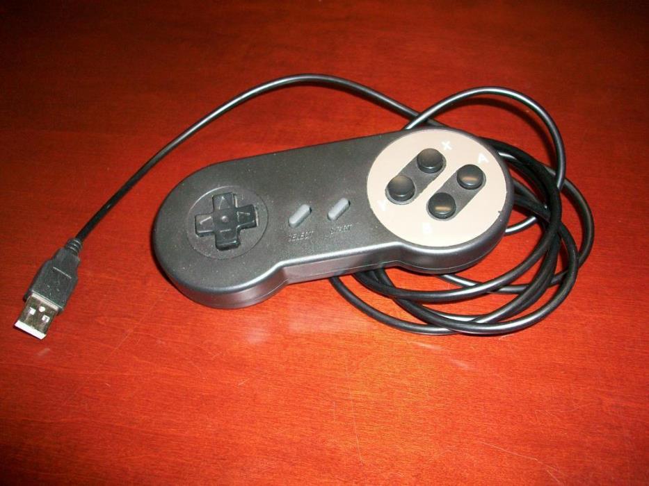 PC USB Controller SNES Super Nintendo style Gamepad Black & Brown Color 71' cord