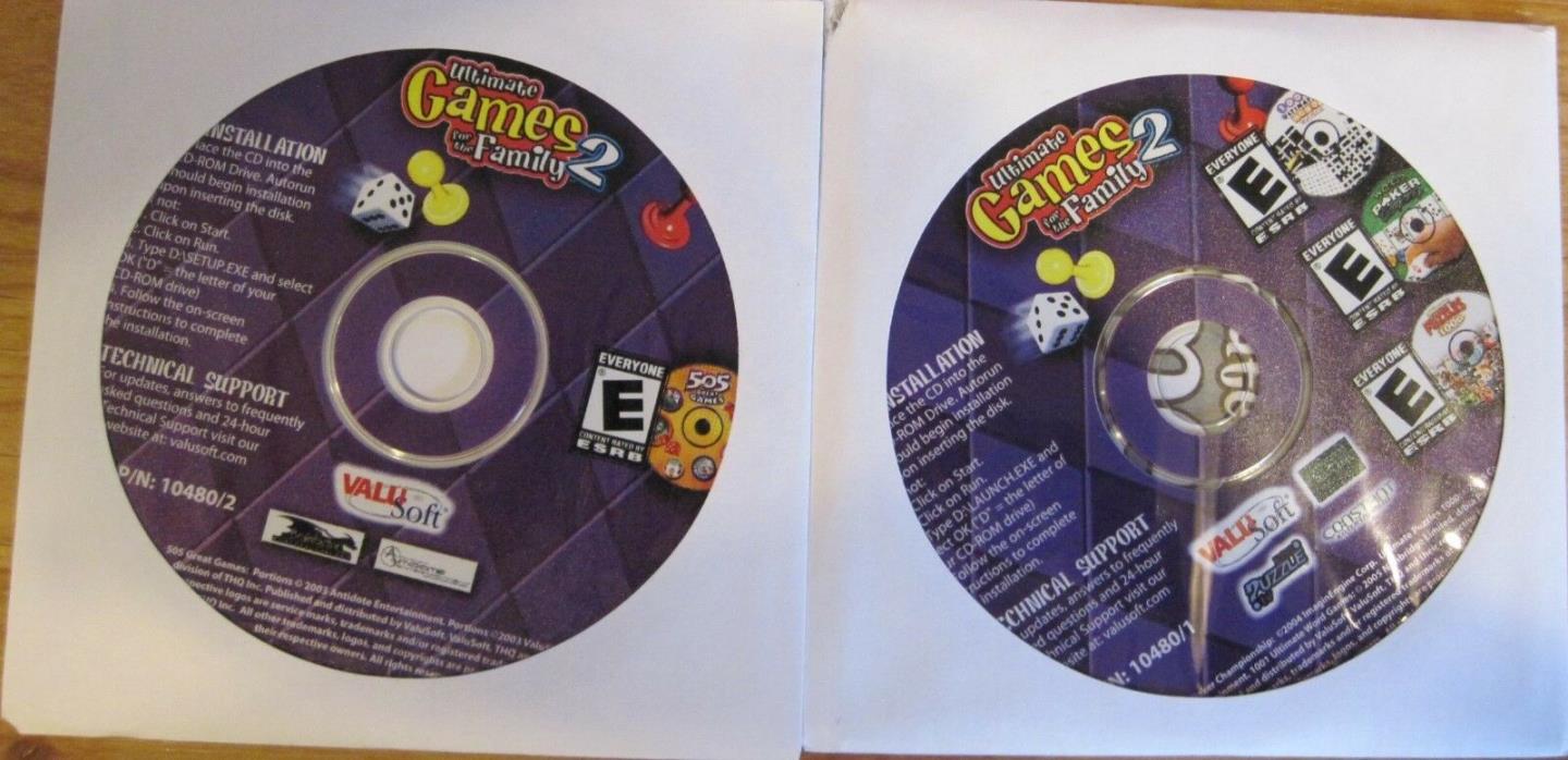 Valusoft Ultimate Games for the FAMILY 2003 (2 CD-ROMs) CHILDREN KIDS PC