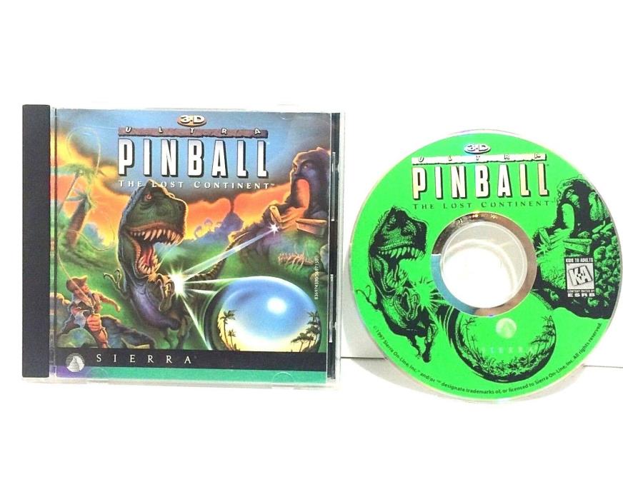 3D Ultra Pinball The Lost Continent PC 1997 Sierra CD ROM Computer Game