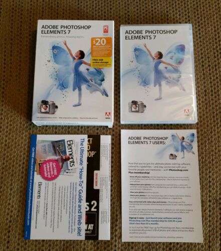 Adobe Photoshop Elements 7 for Windows complete with Book & Serial #