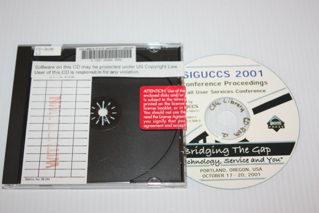 SIGUCCS 2001-Conference Proceedings-Fall User Services CD-ROM Bridging the Gap