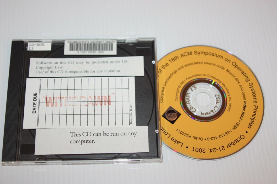 Proceedings 18th ACM Symposium OS Systems--2001 Lake Louise, CA--CD-ROM