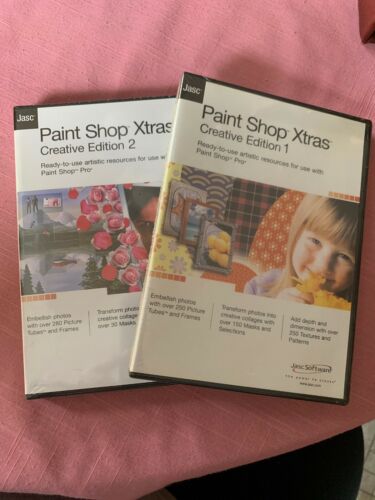 Paint Shop Xtras Creative Editions 1 & 2 for Paint Shop Pro PC CD effects add-on