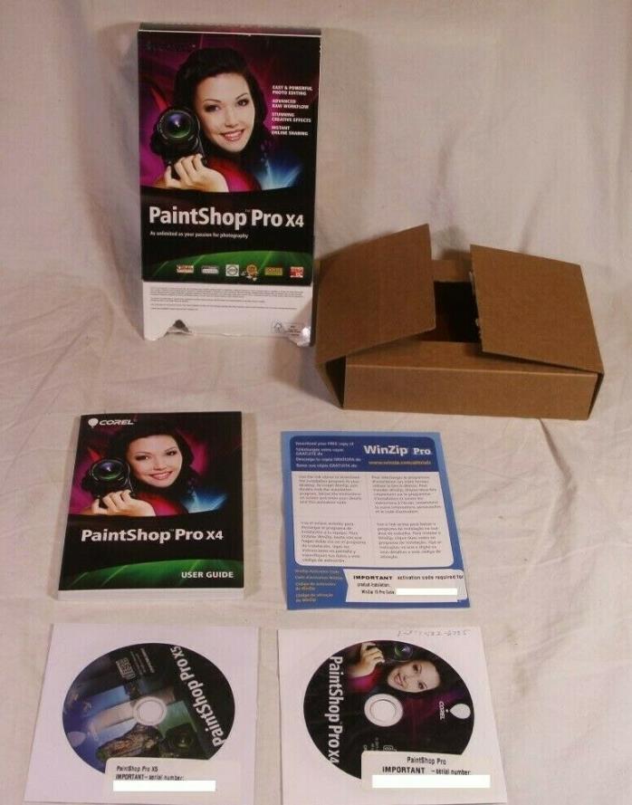 Corel Paintshop Pro x4 in box & Paintshop Pro x5 Disc & Serial - See Pictures