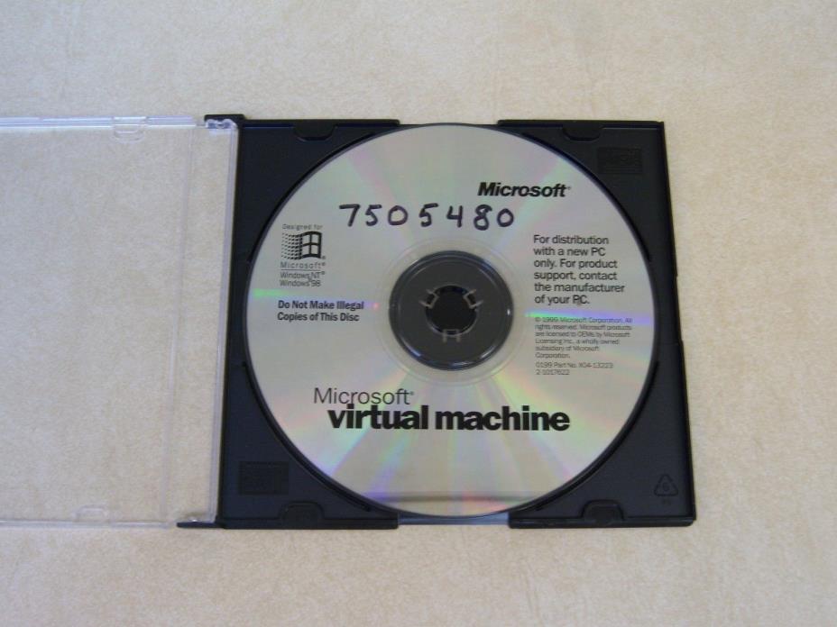 MICROSOFT VIRTUAL MACHINE CD ~NEW PC DISTRIBUTION SOFTWARE ~VGC