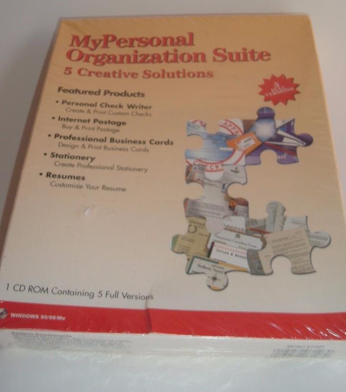 My Personal Organization Suite CD ROM Window 95/98/Me 2000