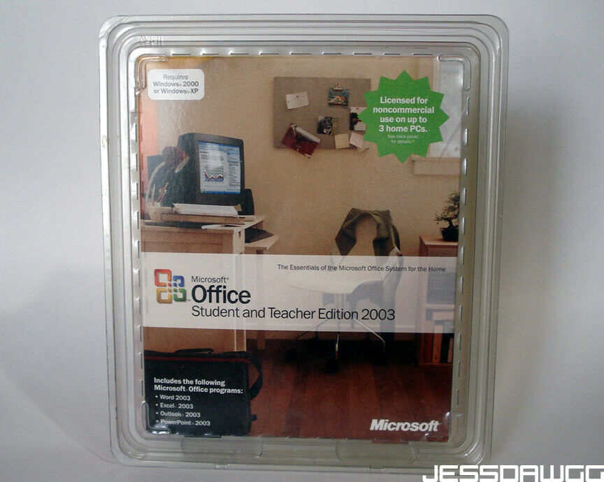 new Microsoft Office 2003 Student and Teacher edition Word Excel Windows XP 2000