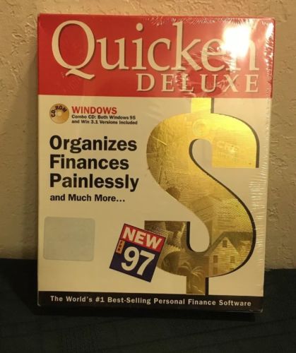 Quicken Deluxe Windows Version 6 1997 Windows Combo CD Easy Finances & More NEW