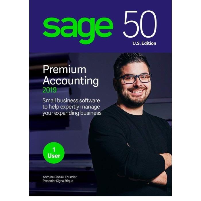 NEW Sage Software Sage 50 Premium Accounting 2019 US 1-User - *SEALED DISC*