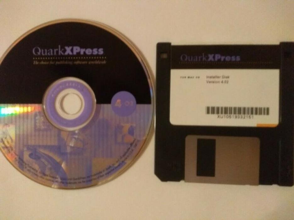 QuarkXPress 4.02 MAC CD & Floppy Disc Electronic Publishing Software