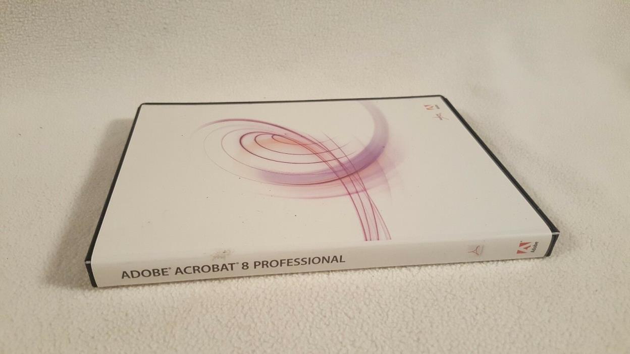 Adobe Acrobat 8 Professional W/ Serial Number Code Pro Win Retail 90069628