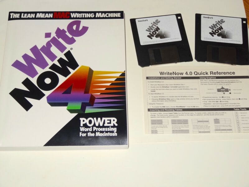 WriteNow 4.0 word-processor for Macintosh