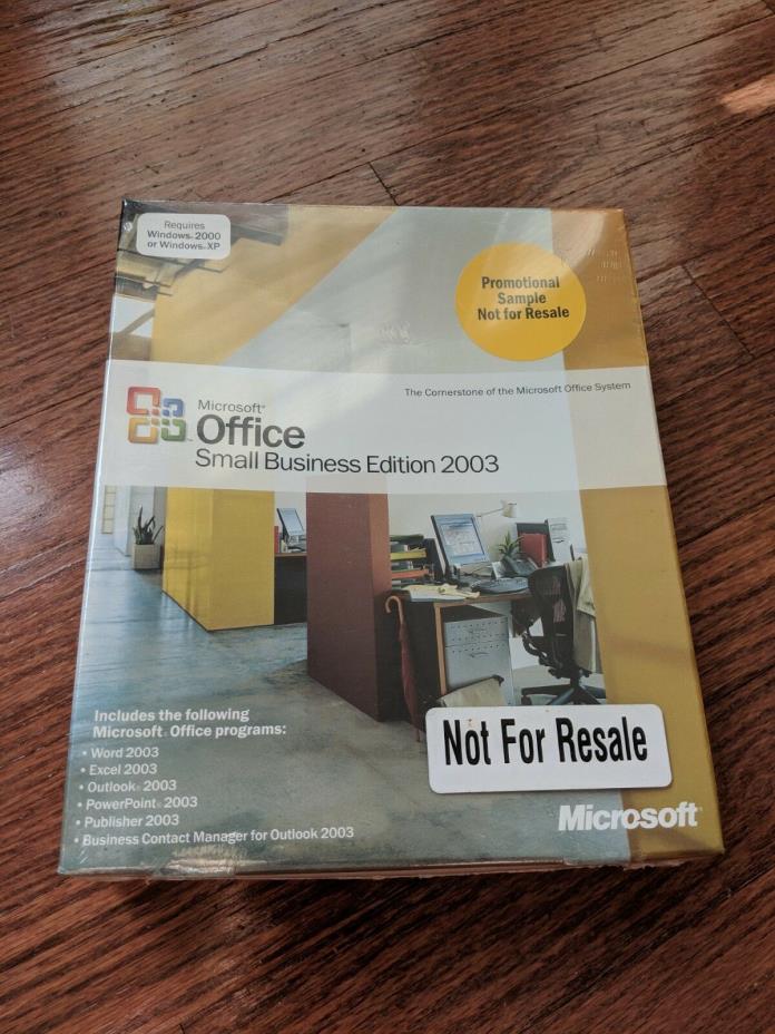 Microsoft Office Small Business Edition 2003 Sample Not For Resale Sealed New!