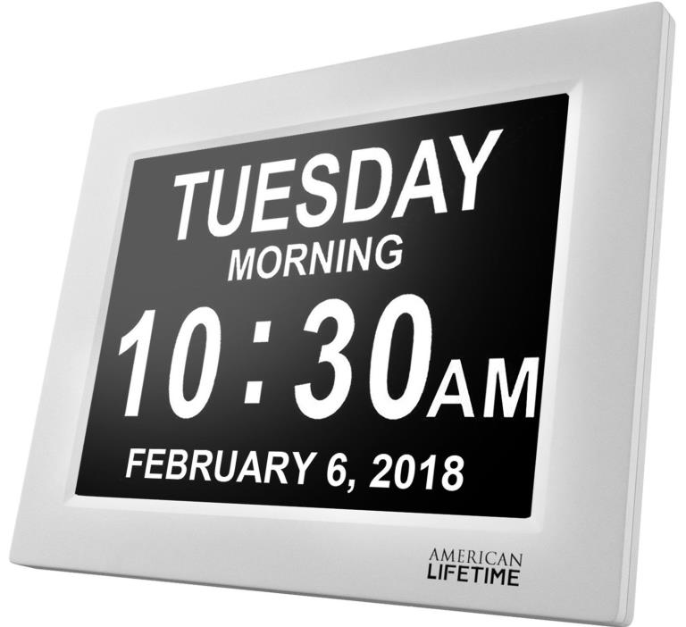 American Lifetime Newest Version Day Clock - Extra Large Impaired Vision Digital