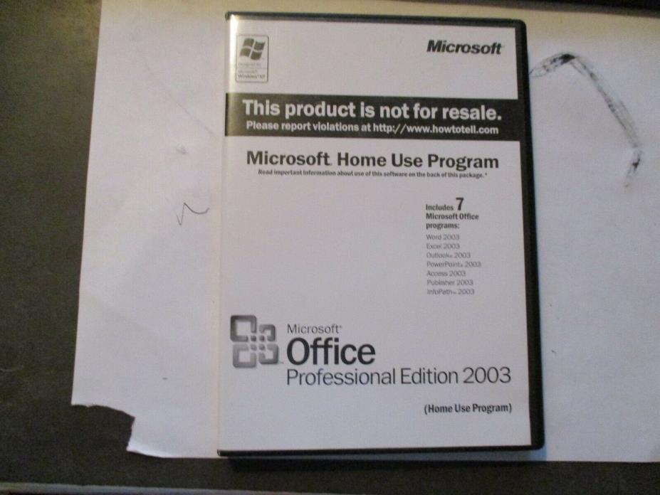 Microsoft Office Professional Edition 2003 (Home Use Program) with product key