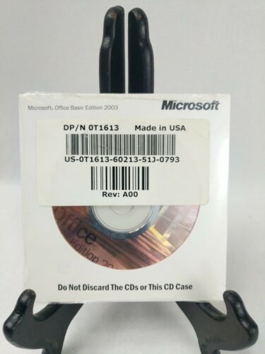Microsoft Office Basic Edition 2003 Original Sealed CD with Key