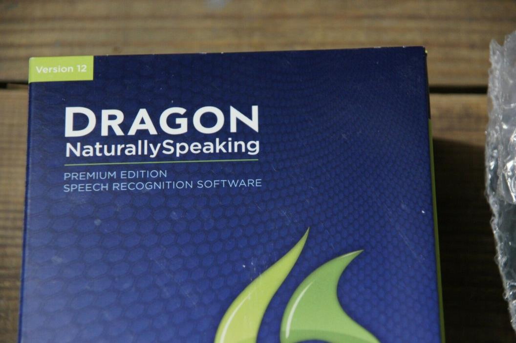 DRAGON 12 Naturally Speaking Premium Edition Speech Recognition Software Headset