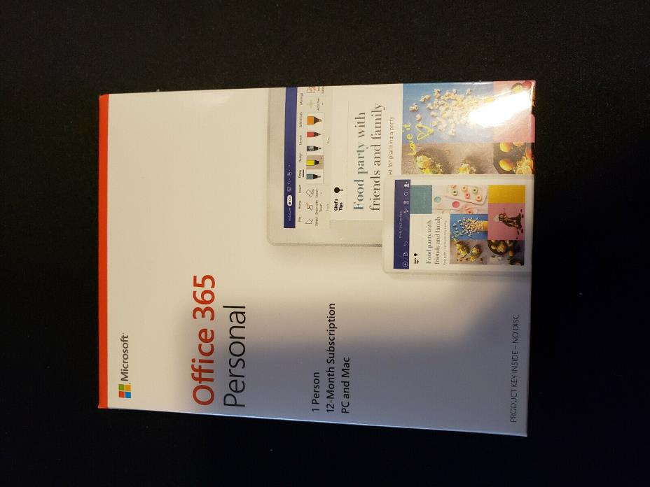 Microsoft Office 365 Personal:  1 Person, 12-Months - PC and Mac