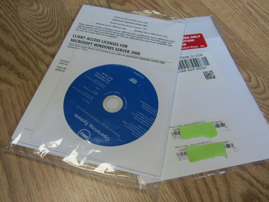 Microsoft Windows Server 2008 R2 Standard x64 64 Bit DVD w 5 CAL NEW phys + virt