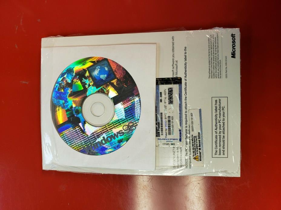 Windows 98 Second Edition with Boot Disk, CD, and License
