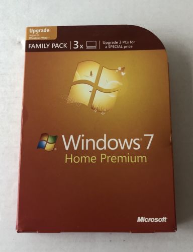 Microsoft Windows 7 Home Premium Upgrade Family Pack For 3 PCs 64 Bit DVD A60