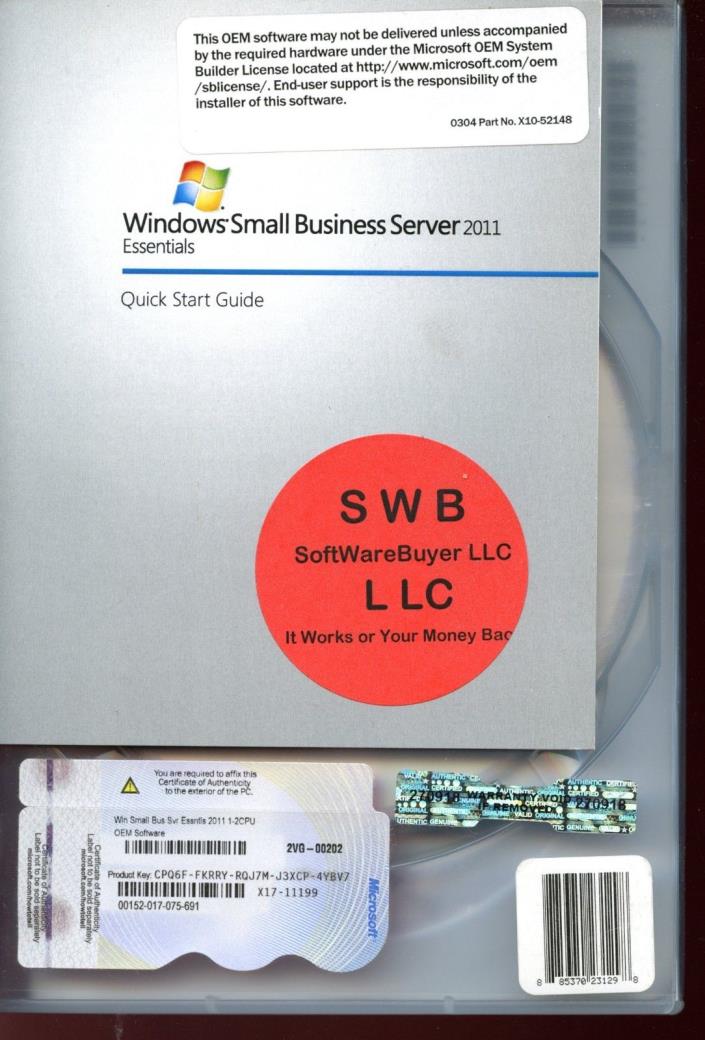 2VG-00202 Microsoft Small Business Server 2011 Essentials