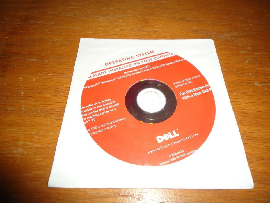 DELL REINSTALLATION DVD WINDOWS XP MEDIA CENTER VER. 2005 WITH UPDATE ROLLUP 2