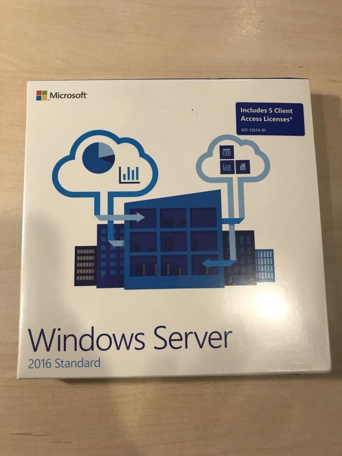 Microsoft Windows Server 2016 Standard SKU P73-07041 5 CAL Sealed Retail Box NEW
