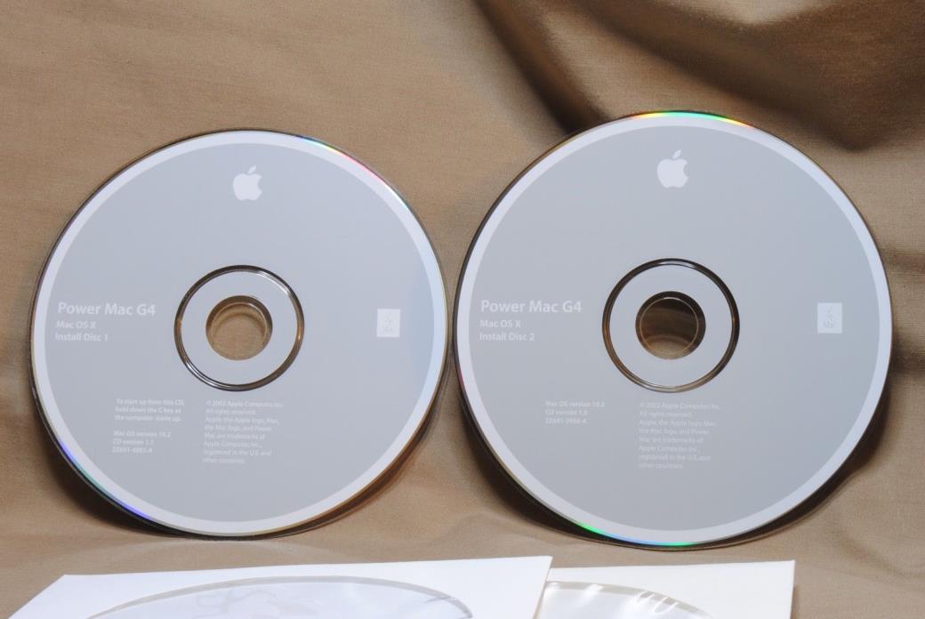 PowerMac G4 Mac OS 9 9.2.2 & OS X Install 7 Discs