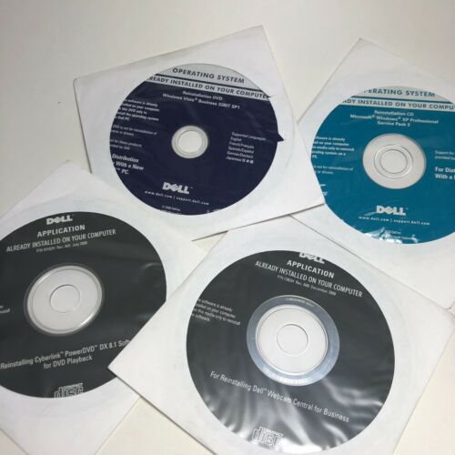 Dell Reinstall CD Windows XP Pro Sp3 WebCam PowerDVD Application Vista