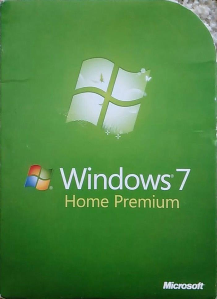Windows 7 Home Premium 32 bit Ed. Full Version w/SP1 DVD & License Certificate