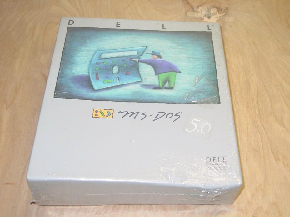 Microsoft MS-DOS Version 5.0 Disks in Dell Box Sealed