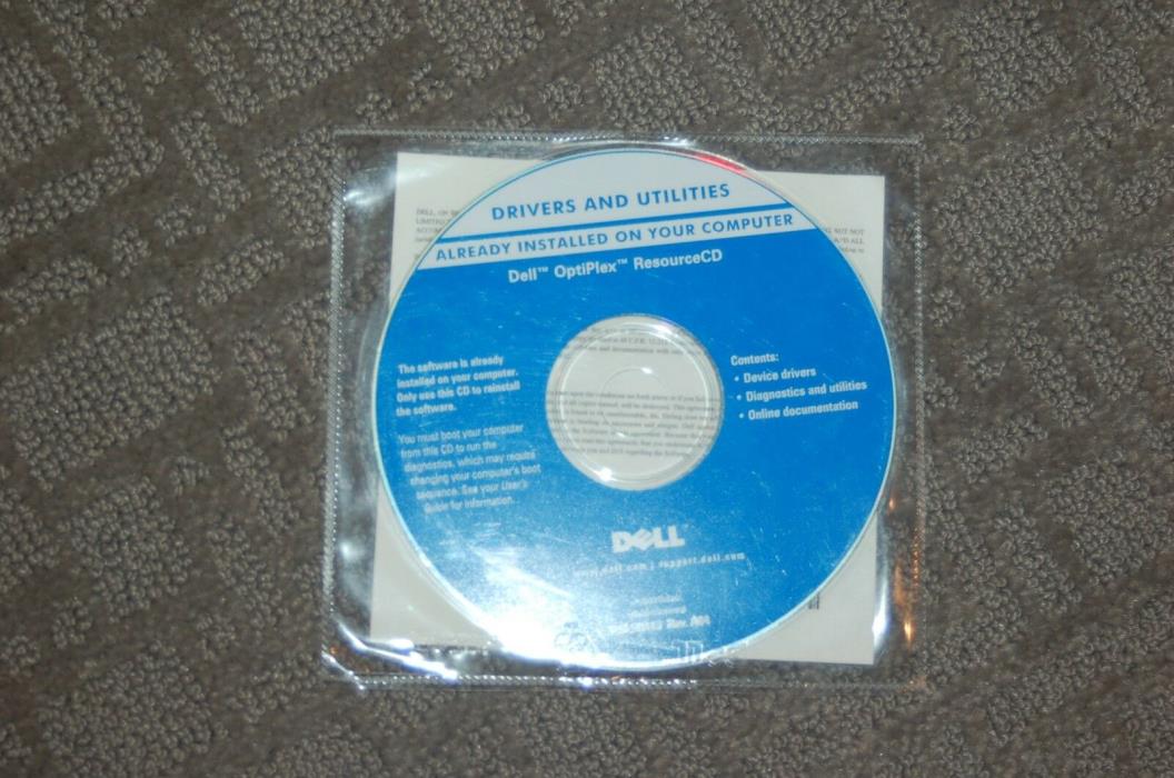 Dell Optiplex Resource CD Drivers, Diagnostics & Utilities - 5H413 Rev. A04