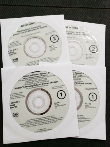 Lenovo Thinkpad Windows 8 PRO 64 bit Recovery OEM Discs  - Drivers, OS